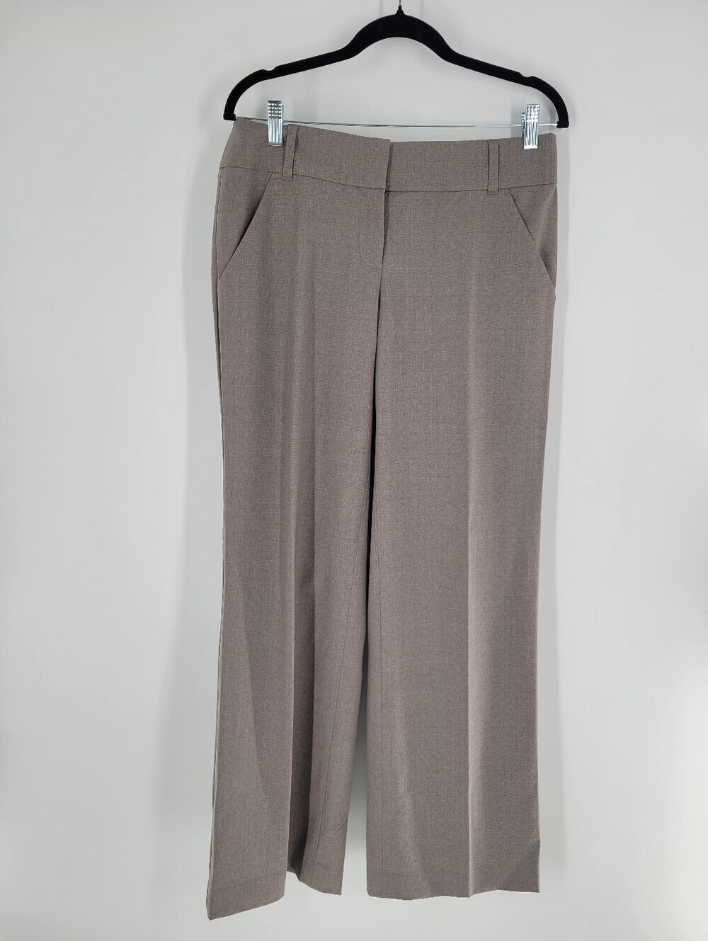 Ann Taylor Loft Wool Taupe Wide-Leg Dress Trousers Size 4